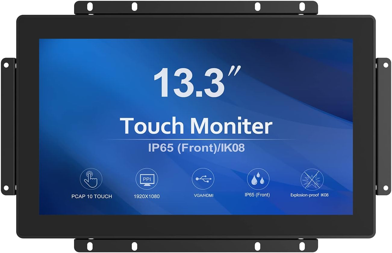 GreenTouch 18.5 Industrial Touch Monitor Open Frame, HDMI/VGA/DVI Interface, Muliti Touch Capacitive Touch Screen Technology