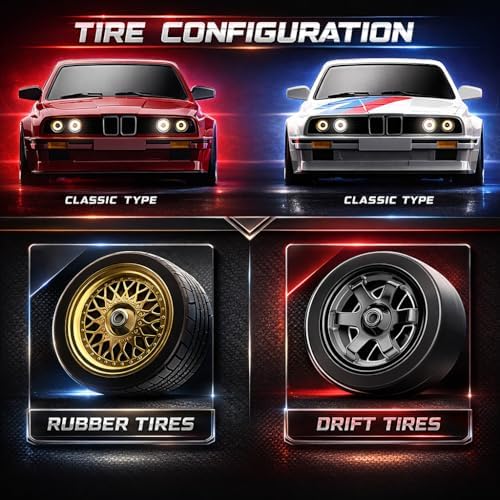 RC Drift Car 2.4GHz 1:16 Scale 4WD 30KM/H High Speed Remote Control Cars Vehicle with LED Lights Drifting Tires Racing Sport Toy Cars for Adults Boys Girls Kids Gift
