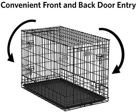 MidWest Homes for Pets Solutions Series Large Side-by-Side SUV Dog Crate, Double Door Folding Metal Cage Designed to Fit in SUVs & Vans, for Dogs up to 90 Lbs