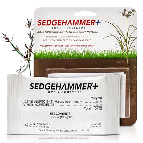 Sedgehammer Plus Turf Herbicide, Purple & Yellow Nutsedge Killer (1) | Lawns with Pre-Mixed Surfactant, Lawn & Pet Safe Weed Killer Mix for Residential Use