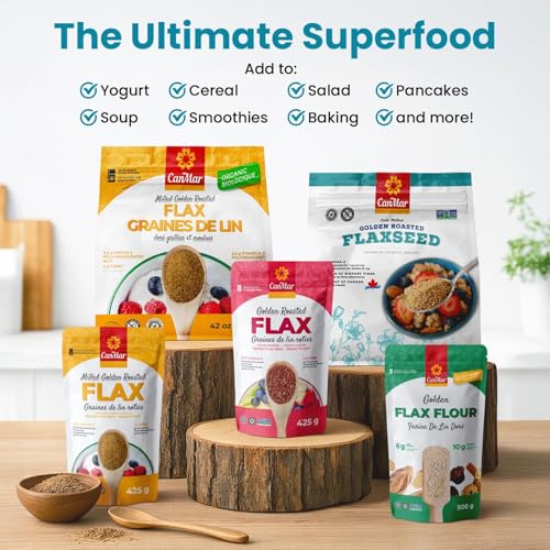 Ground Flaxseed 42 oz, Cold Milled Golden Roasted Flaxseed Meal Powder | Roasted, Non-GMO, gluten free, vegan, omega-3 ALA, fiber, linseed, linaza molida, smoothies and baking