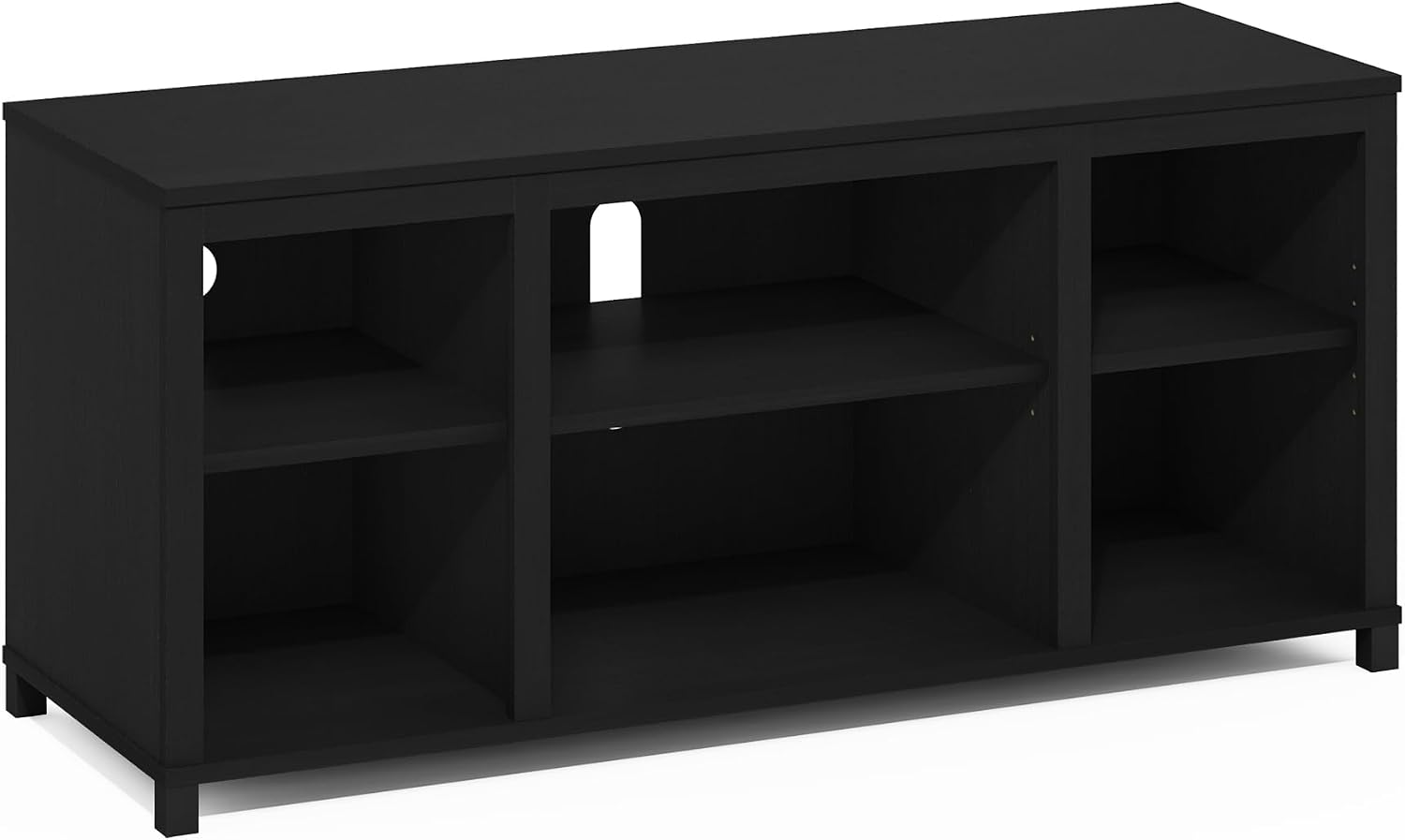 Furinno Turn-N-Tube No Tools 3D 3-Tier Entertainment TV Stand up to 50 inch TV, Round Tubes, French Oak Grey/Black | for TV up to 50 Inch, Open Frame Rectangular Entertainment Center with Storage Shelf, TV Console, for Living Room, Bedroom