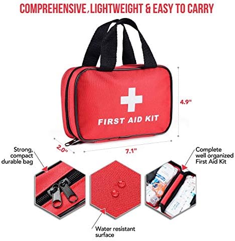SlimK Small First Aid Kit for Car Travel & Outdoor Emergency Like Minor Cuts, Scratch
