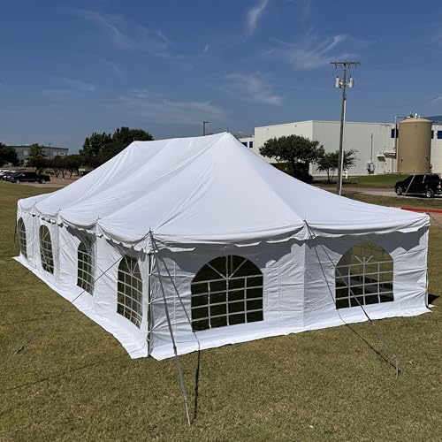 DELTA 40x20 PVC Pole Tent Outdoor Party Canopy with Free Bags,Fire Retardant