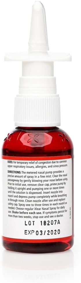 Xlear Max Natural Nasal Spray with Xylitol, 1.5 fl oz (Pack of 4) | Strong Formula with Capsicum and Aloe Vera for Servere Sinus Pressure Relief, Nasal Decongestant, Headache, Dry Nose