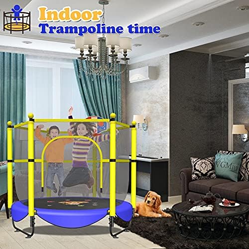 VGMiu 60" Trampoline for Kids, Toddler Trampoline Indoor with Net, Age 3-8