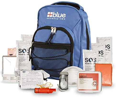 Blue Seventy-Two | 72 Hour Emergency Backpack Survival Kits for 1 Person | Survival Kit for Wildfires, Earthquakes, Tornado, Hurricane