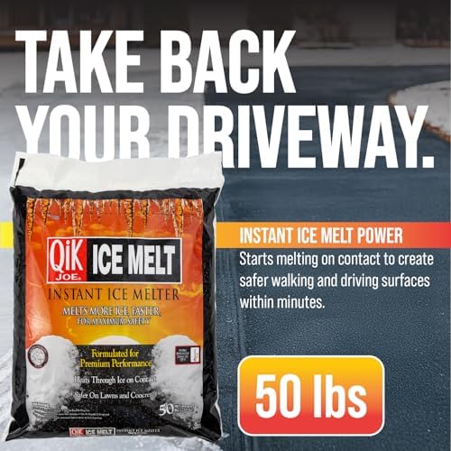 Calcium Chloride Ice Melt- 50Lbs Bag- Instant Snow and Ice Melt for Sidewalks, Driveways, Steps, and Parking Lots - Deicer for Concrete, Asphalt