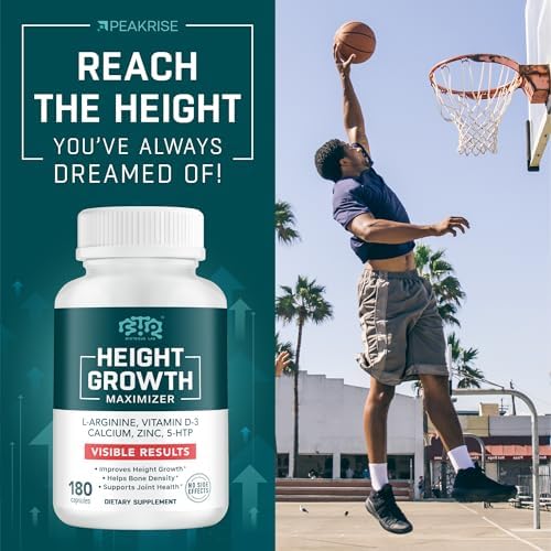 BIOTEQUELAB Height Growth Maximizer, Calcium, Vitamin D3 and Zinc Blend Pills, Bone Growth Supplement for Kids and Teens, Bone Strength