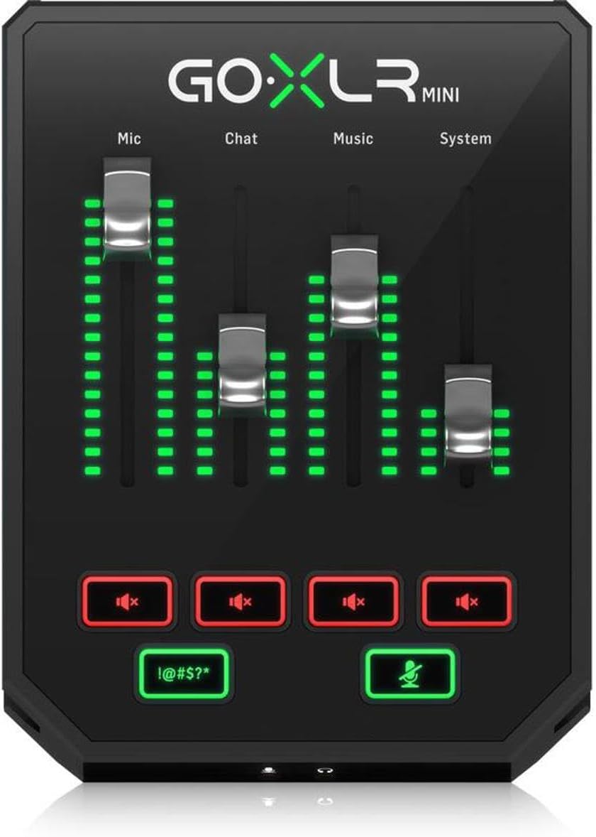 TC Helicon GoXLR MINI Online Broadcast Mixer with USB/Audio Interface and Midas Preamp, Officially Supported on Windows