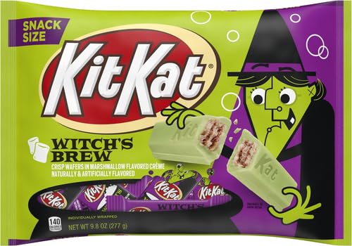 KIT KAT Witch's Brew Marshmallow Creme Snack Size, Halloween Wafer Candy Bars Bag, 9.8 oz