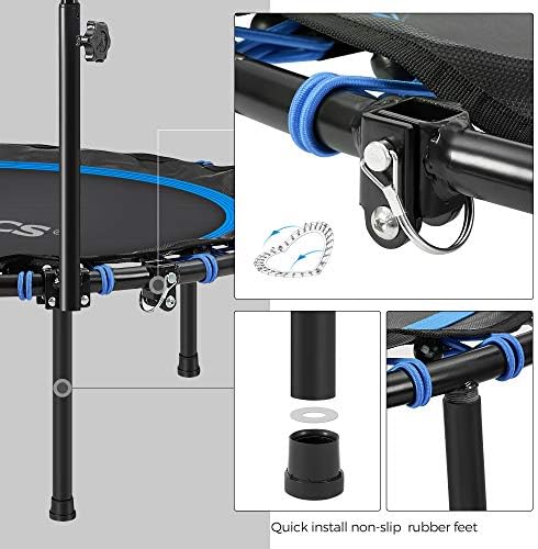 SONGMICS 40 Inches Mini Fitness Trampoline, Fitness Rebounder with Adjustable Handrail, Foldable Trampoline for At-Home Workout, Max. Load 264.6 lb