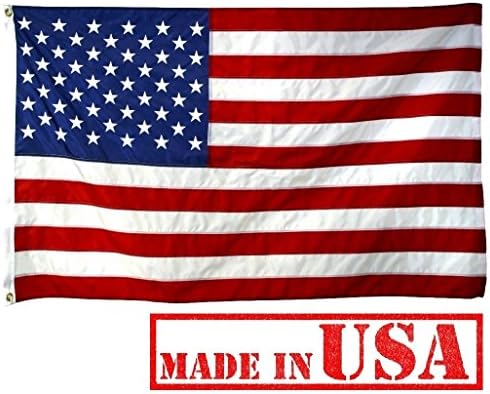 US Flag Factory - 4x6 FT US American Flag (Embroidered Stars, Sewn Stripes) Outdoor SolarMax Nylon Flag - Made in America - Premium Quality (4x6 FT)