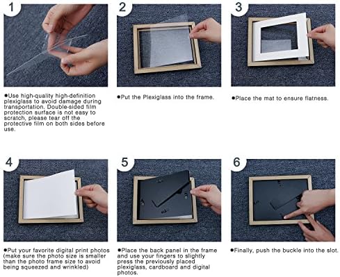 12x12 Picture Frame Matted to Fit Photos 8x8 or 12 x 12 Pictures Without Mat, 12 by 12 Square Solid Wood Black Picture Frames for Wall Mounting