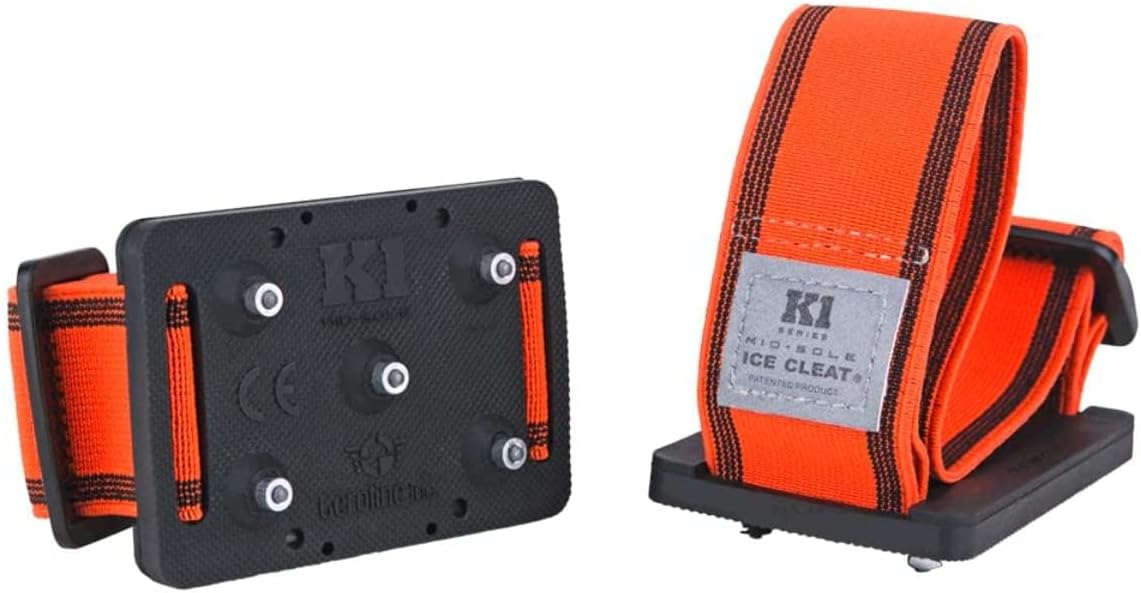 K1 Mid-Sole Ice Cleats for Men & Women - Rotatable Traction Aids For Winter Snow - Hi Vis - Low Profile