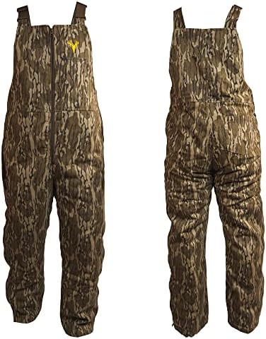 HOT SHOT Men’s Insulated Camo Bib, Ultra-Quiet Adjustable Overalls, Cold Weather Hunting Coveralls for Men