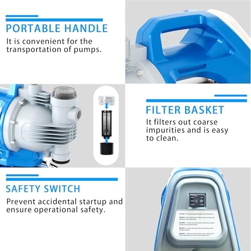 FOTING 1.6HP Shallow Well Pump with Pressure Tank, 1700GPH Automatic Irrigation Water Booster Jet Pump