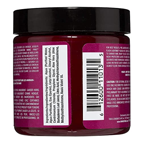 MANIC PANIC Classic Fuschia Shock Semi Permanent Hair Color - Dark Pink Hair Dye for Women & Men That Lasts 4-6 Weeks - Vegan