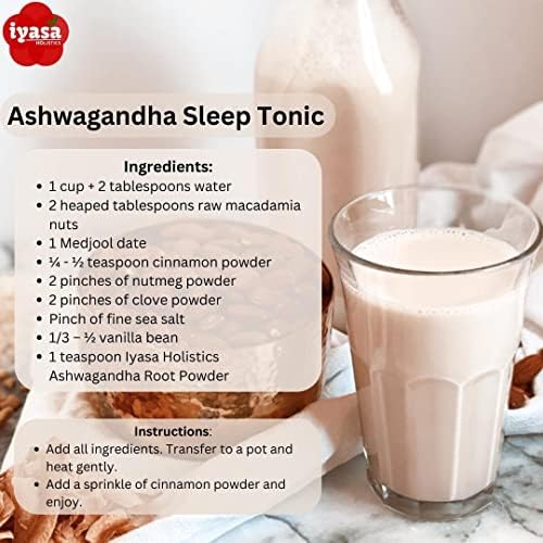 Iyasa Holistics Organic and Gluten Free Ashwagandha Powder, Resealable Pouch of 4 oz/ 113 g