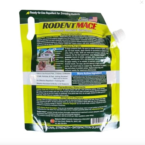 Nature’s MACE Rodent Repellent 22lb, Rodent Repellent Granules for Indoor & Outdoor, Mouse and Rat Prevention, for Garage, Attic, Kitchen, Car, Peppermint Oil Blend, Safe to Use, Covers 4,400 Sq Ft