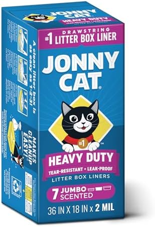 Jonny Cat Heavy Duty Tear-Resistant Litter Box Liners: Scented Jumbo 7ct