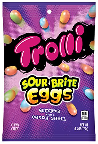 Trolli Sour Brite Eggs Gummy Candy, 4 Ounce Bag, 12 pack