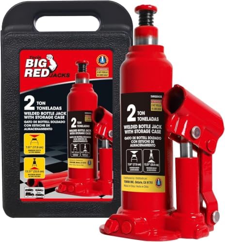 Torin T90413 Big Red Hydraulic Bottle Jack with Carrying Case, 4 Ton (8,000 lb) Capacity