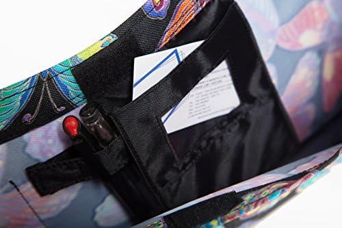 RMS Water Resistant Tote Bag for Walker and Scooter (Butterfly) | Walker Bag and Organizer, Carry a phone, wallet and personal items on a walker, rollator or scooter within easy reach