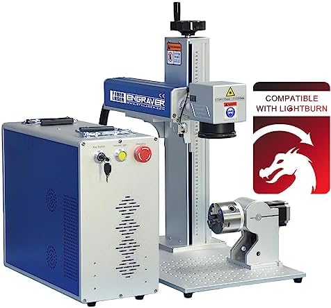 US Stock 60W JPT MOPA M7 Fiber Laser Marking Machine Fiber Laser Engraver Laser Marker 175×175mm with 80mm Rotary Axis Compatible with Lightburn