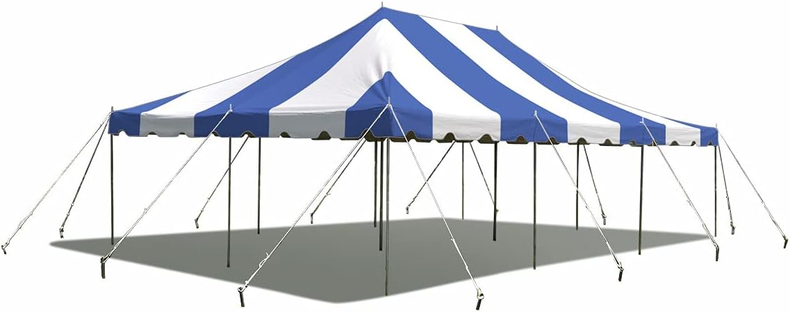 20’ x 20’ Weekender Canopy Pole Tent, Indoor and Outdoor Heavy Duty Easy Up, 80 Person Capacity Tent for Parties, Weddings, and Events, Commercial and Residential Use, PVC White Top | Easy Up Weekender Canopy Tent With 80 Person Capacity - Outdoor Canopi…