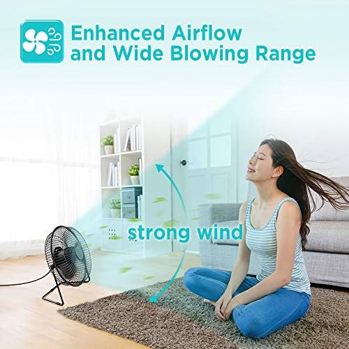 EasyAcc 9 Inch USB Desk Fan Ultra-quiet USB Powered 360° Rotation Desktop Fan with Metal Frame, Portable Personal Cooling Fan with 2 Speed for Home Office (USB POWERED ONLY)