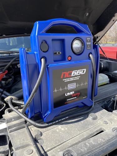 JNC660 Portable Vehicle Starting Unit 1700 Peak Amps 12V Outlet - 2 Pack | Portable 1700-peak-amp vehicle starting unit with heavy-duty clamps