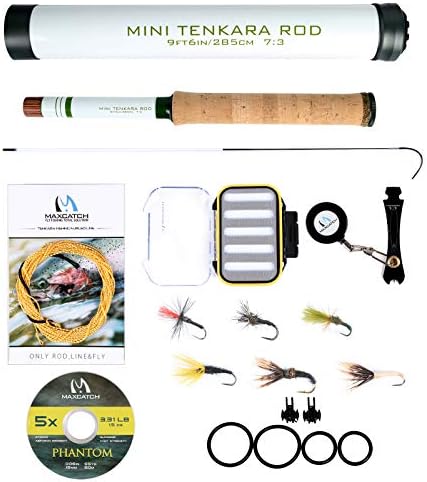 Maxcatch Mini Tenkara Fly Fishing Rod with Extra Tip Section 12ft, 9ft6