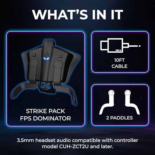 Collective Minds Strike Pack FPS Dominator for PS4 | Wired Controller MOD Kit with 2 Remappable Paddles | Built-In Mods