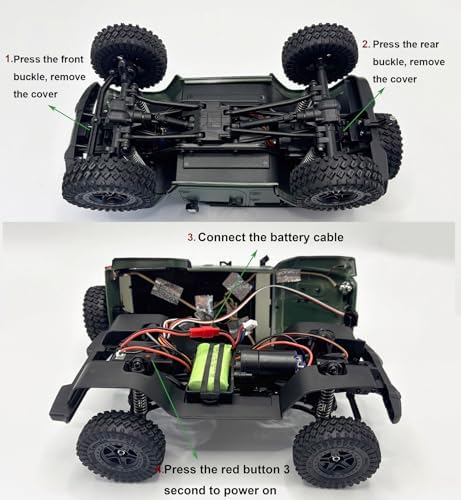 WPLDEWAN 1/18 RC Crawler RC Jeep Remote Control Truck Off Road | RC Rock Crawler 4x4 RTR All Terrain 370 Brushed Motor 2.4GHz Full Proportional 3