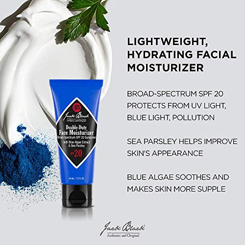 Jack Black Double Duty Face Moisturizer with SPF 20, Facial Moisturizer Face Cream for Men, Mens Facial Lotion with SPF, Gifts for Men