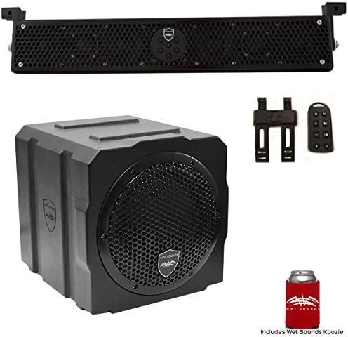 Wet Sounds Stealth 6 Ultra HD Sound Bar AS-8 Subwoofer Bundle | Black Stealth 6 Ultra HD sound bar with remote plus AS-8 8 in 350 watt powered