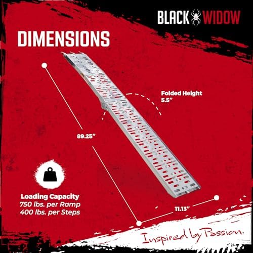 Black Widow 7' 5" ATV Loading Ramps 1,500 lb Cap