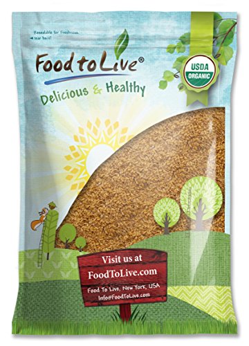 Food to Live Organic Golden Flax Seeds, 4 Pounds – Whole Raw, Non-GMO, Kosher, Vegan, Bulk. Rich in Omega-3 Fatty Acids, Protein, Dietary Fiber. Great for Smoothies, Salads, Granola, & Baked Goods.