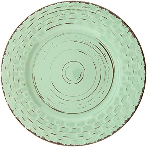 Lorren Home Trends Distressed Weave Dinnerware Set, Buttercup, 16 Piece | Service for 4