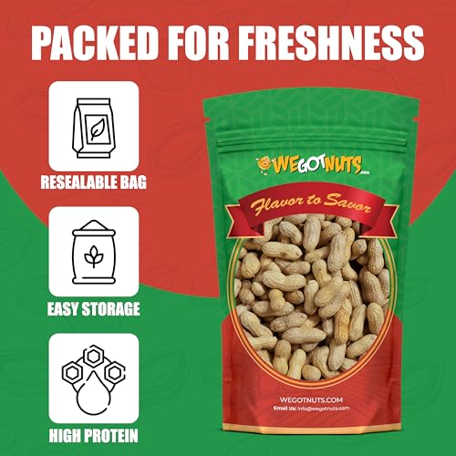 Raw Red skin Peanuts, USA Grown, (Unsalted) 5LB Bag Bulk (80oz) - We Got Nuts