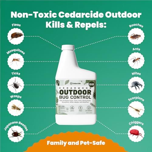 Cedarcide PCO Choice Outdoor Cedar Oil Concentrate Quart Bottle with Sprayer | Cedarwood