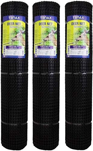 Tenax Garden Netting - Heavy Duty Deer Netting, Pack of 3-7 ft x 100 ft - Black Plastic