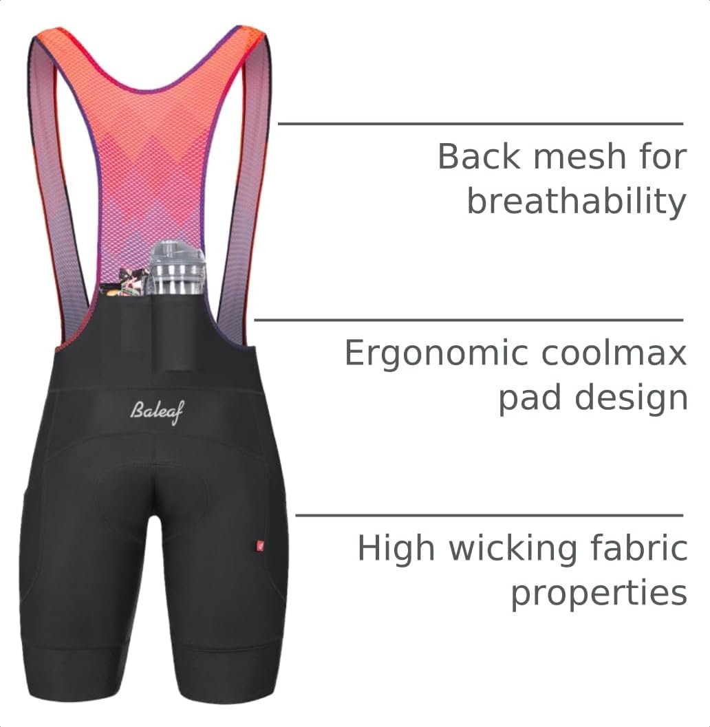 baleaf Mens 4D Padded Cycling Bib Shorts Bicycle Biking Bibs