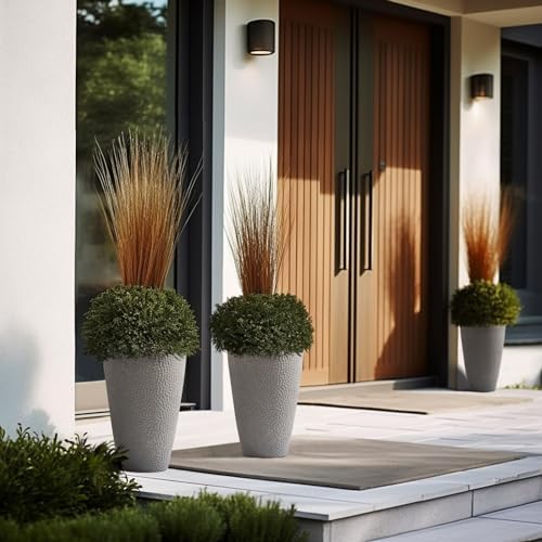 LA JOLIE MUSE Tall White Planter for Indoor Plants,20 Inch Tall Round Planter, Modern Flower Pot Containers,Large Decorative Tree Plant Pot,1 Pack