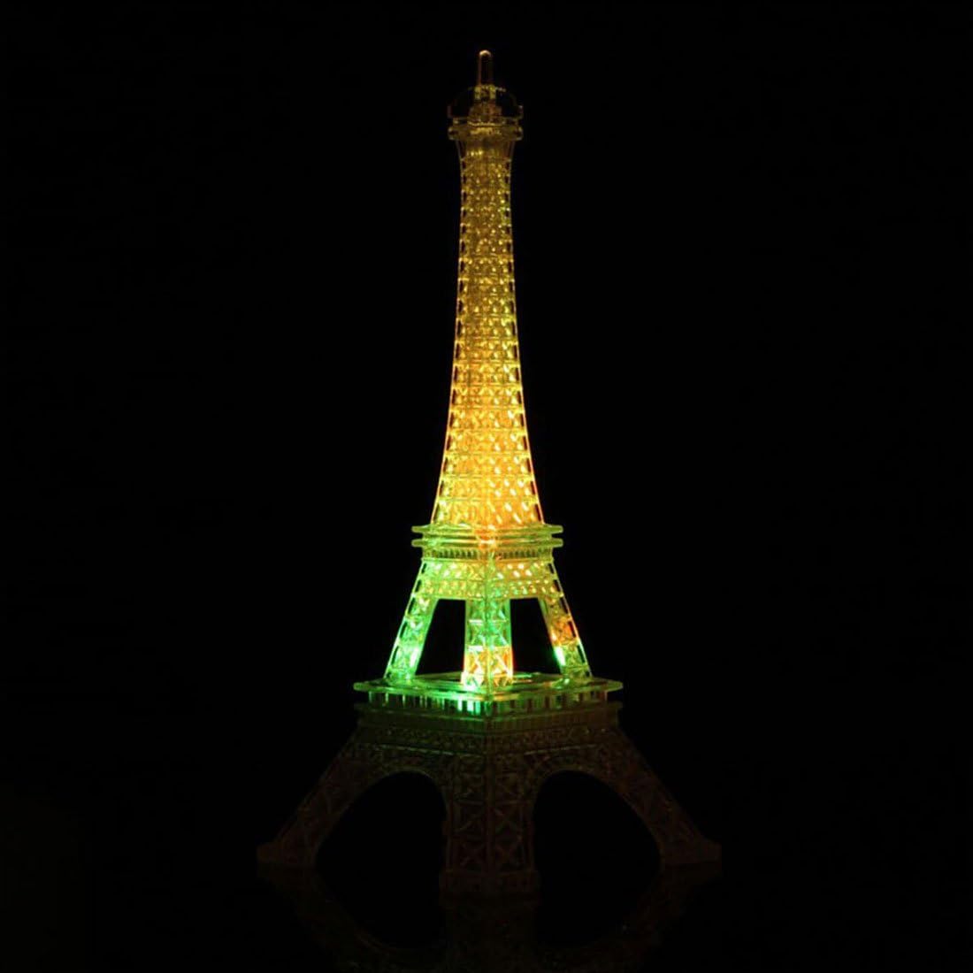 GARASANI 10" Colorful Eiffel Tower Lighting Desk Bedroom Decoration LED Lamp (10 Inch)