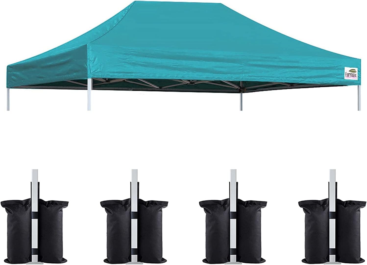 Eurmax USA 10x10 Pop Up Canopy Replacement Top,Universal Instant Canopy Cover ONLY,Heavy Duty UPF 50+ UV Protection,Water & Wind Resistant Tarp,30+ Colors Available,Bonus 4 Sand Bags (White)