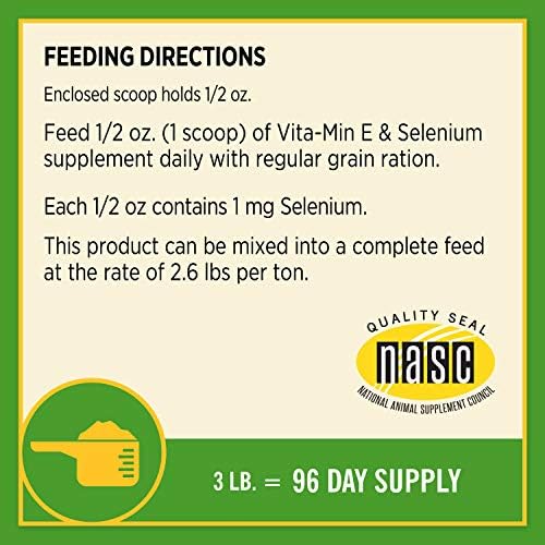 Farnam Vita-Min E & Selenium Antioxidant Supplement for Horses, 3 lb