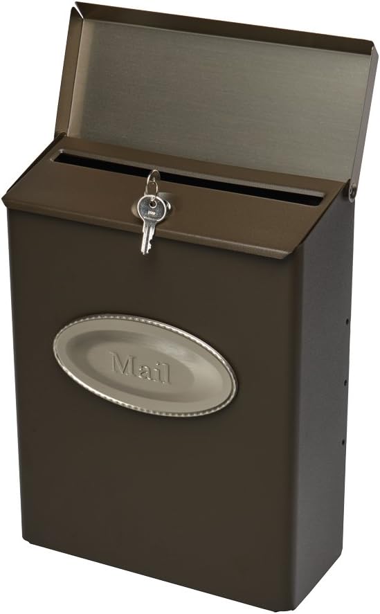Gibraltar Mailboxes Designer Locking Medium Capacity Galvanized Steel Venetian Bronze, Wall-Mount Mailbox, DMVKGV04