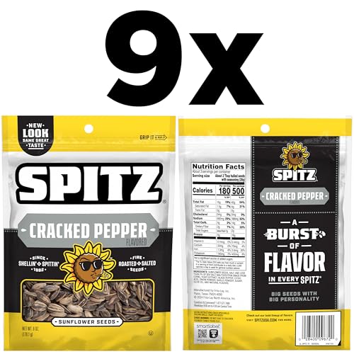 Spitz Sunflower Seeds, Salted, 6 Ounce (Pack of 9)